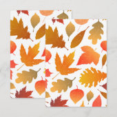 Vallen voor de herfst - Cosy Leaf Pattern Bedankkaart (Voorkant / Achterkant)