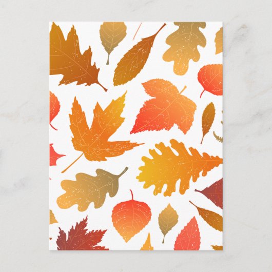Vallen voor de herfst - Cosy Leaf Pattern Briefkaart (Voorkant)