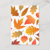 Vallen voor de herfst - Cosy Leaf Pattern Contactkaartje (Achterkant)