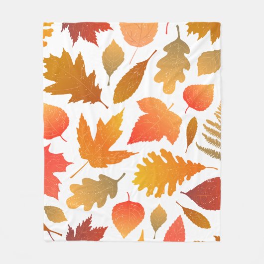 Vallen voor de herfst - Cosy Leaf Pattern Fleece Deken (Voorkant)