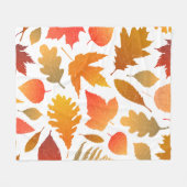 Vallen voor de herfst - Cosy Leaf Pattern Fleece Deken (Voorkant (Horizontaal))
