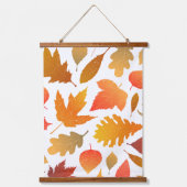 Vallen voor de herfst - Cosy Leaf Pattern Hangend Wandkleed (Voorkant)