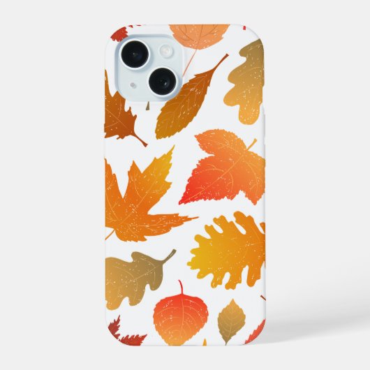 Vallen voor de herfst - Cosy Leaf Pattern iPhone 15 Case (Achterkant)