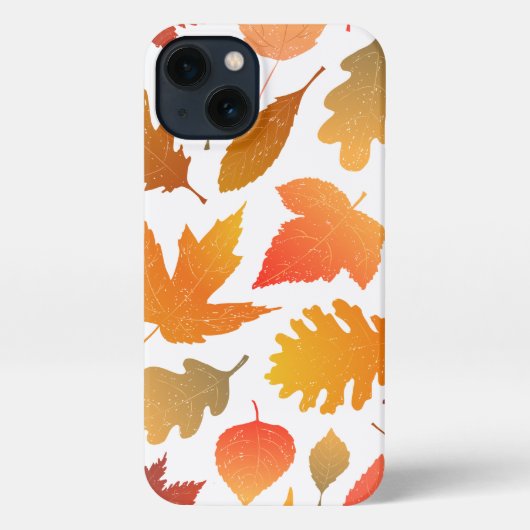 Vallen voor de herfst - Cosy Leaf Pattern iPhone Hoesje (Achterkant)
