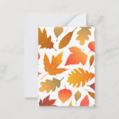 Vallen voor de herfst - Cosy Leaf Pattern Notitiekaartje (Achterkant)