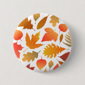 Vallen voor de herfst - Cosy Leaf Pattern Ronde Button 5,7 Cm (Voorkant)