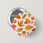 Vallen voor de herfst - Cosy Leaf Pattern Ronde Button 5,7 Cm (Voorkant /achterkant)