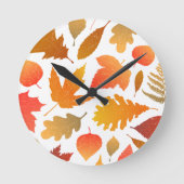 Vallen voor de herfst - Cosy Leaf Pattern Ronde Klok (Voorkant)