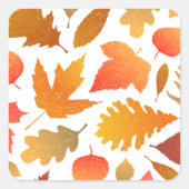 Vallen voor de herfst - Cosy Leaf Pattern Vierkante Sticker (Voorkant)