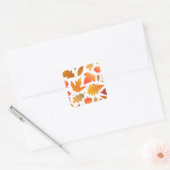 Vallen voor de herfst - Cosy Leaf Pattern Vierkante Sticker (Envelop)