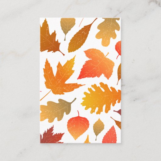 Vallen voor de herfst - Cosy Leaf Pattern Visitekaartje (Voorkant)