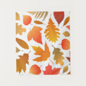 Vallen voor de herfst - Cosy Leaf Pattern Wandkleed (Voorkant)