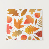 Vallen voor de herfst - Cosy Leaf Pattern Wandkleed (Voorkant (horizontaal))