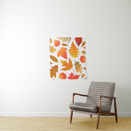 Vallen voor de herfst - Cosy Leaf Pattern Wandkleed (In situ)