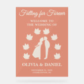 Vallen voor eeuwig | Rustieke bruiloft welkom Acryl Bord (Voorkant)