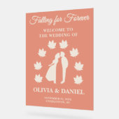 Vallen voor eeuwig | Rustieke bruiloft welkom Acryl Bord (Hoek)