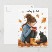 Vallen voor Herfst: een gepersonaliseerde herfstgr Briefkaart (Voorkant / Achterkant)
