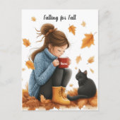 Vallen voor Herfst: een gepersonaliseerde herfstgr Briefkaart (Voorkant)