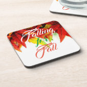 Vallen voor herfst japanse esdoornblad rood elegan bier onderzetter (Linkerzijde)