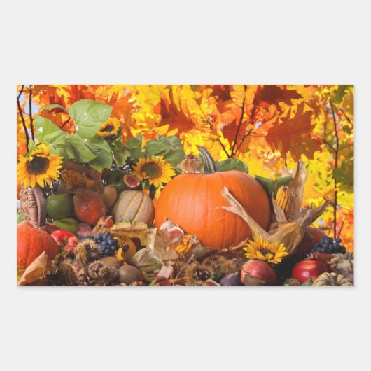"VALLEN VOOR HERFST / VAKANTIE" THANKSGIVING STICK RECHTHOEKIGE STICKER (Voorkant)