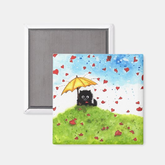 Vallen voor jou Fuzzy Cat Love Bihrle Magneet (Voorkant / Achterkant)