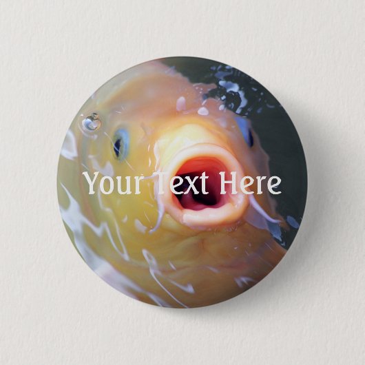 Vallen Zingend Geest Koi Ronde Button 5,7 Cm (Voorkant)