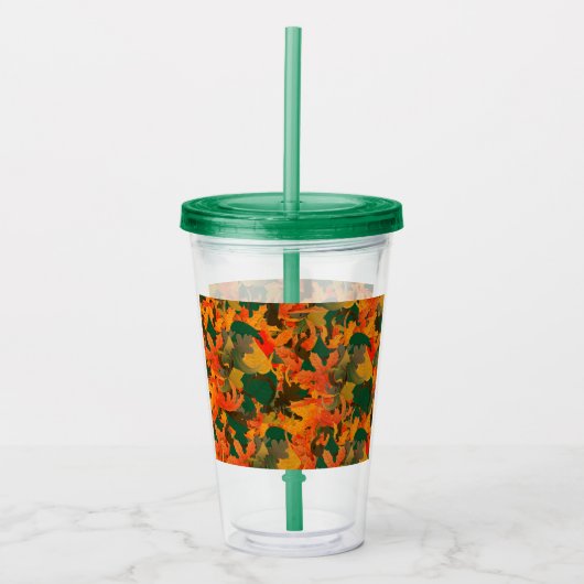 Vallend blad patroon voor Herfst Acryl Drinkbeker (Voorkant)