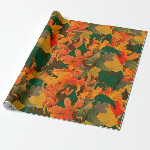 Vallend bladpatroon voor herfst cadeaupapier