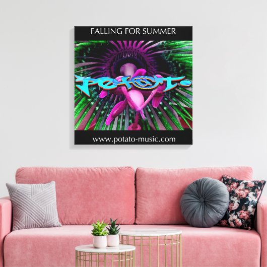 Vallend canvas afdruk (Insitu (Woonkamer))