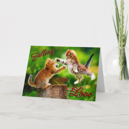 Vallend in Liefde, Valentijnsdag Feestdagen Kaart (Voorkant)