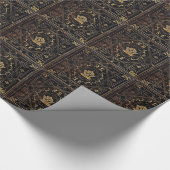 Vallend leder en goud cadeaupapier (Hoek)