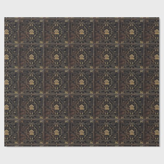 Vallend leder en goud cadeaupapier (Vlak)