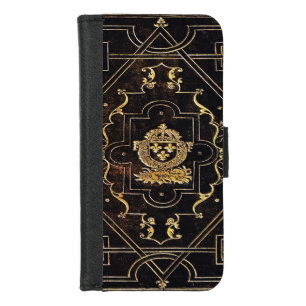 Vallend leder en goud iPhone 8/7 portemonnee hoesje