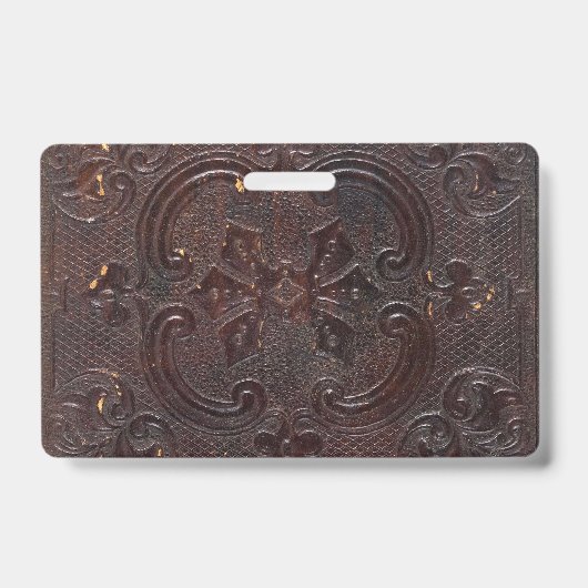 Vallend Oud Leren Boek Badge (Voorzijde)