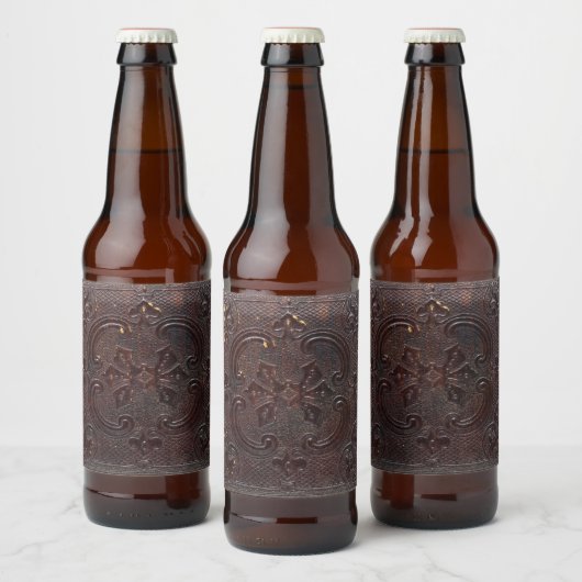 Vallend Oud Leren Boek Bier Etiket (Flessen)
