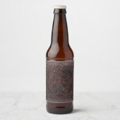 Vallend Oud Leren Boek Bier Etiket (Voorkant)