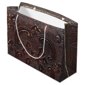 Vallend Oud Leren Boek Groot Cadeauzakje (Achterkant Gekanteld)