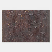 Vallend Oud Leren Boek Inpakpapier Vel (Voorkant 3)