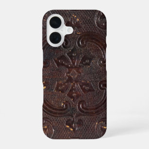 Vallend Oud Leren Boek iPhone 16 Hoesje