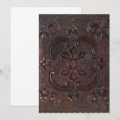 Vallend Oud Leren Boek Kaart (Voorkant / Achterkant)