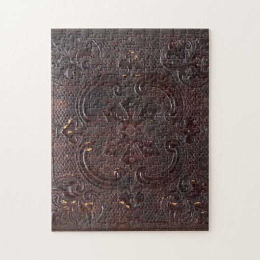 Vallend Oud Leren Boek Legpuzzel (Verticaal)