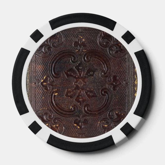 Vallend Oud Leren Boek Poker Chips (Achterkant)