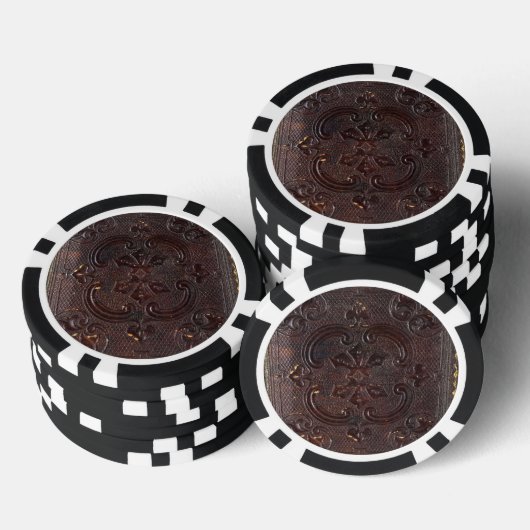 Vallend Oud Leren Boek Poker Chips (Opstapeling)