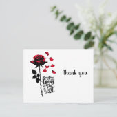 vallend roos briefkaart (Staand voorkant)