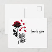 vallend roos briefkaart (Voorkant / Achterkant)