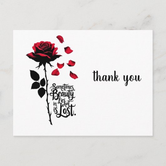 vallend roos briefkaart (Voorkant)