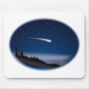 Vallend ster over het Landschap van de Nacht Muismat