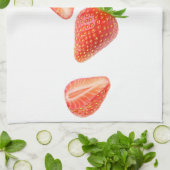 Vallende aardbeien theedoek (Gevouwen)