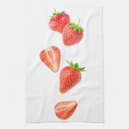 Vallende aardbeien theedoek