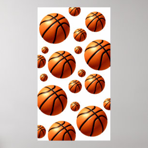 Vallende Ballen Motivatie Basketbal Kunstwerk Poster